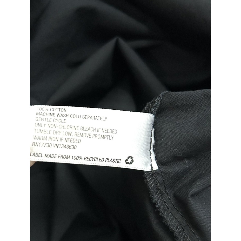 A New Day Dress Womens L Black Square Neck Smocked Midi Sundress Pockets Cotton - Picture 12 of 15